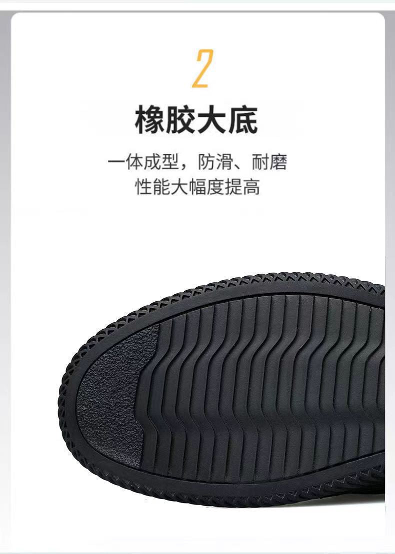 2025 Spring and Summer New Middle-aged Men's Non-slip Wear-resistant Work Shoes Breathable Lightweight plaid Business Casual Leather Shoes