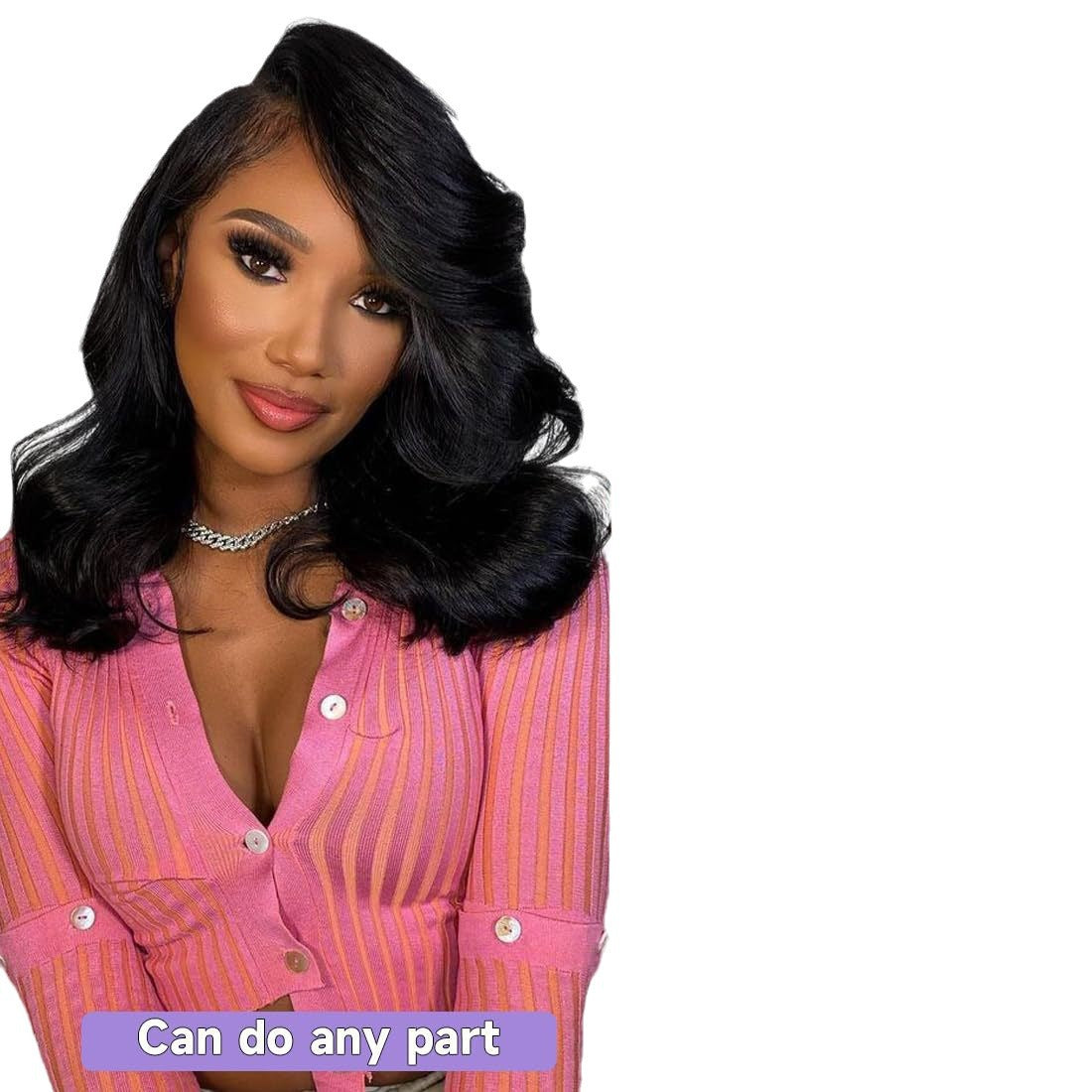New Wig 13*4 Lace Wig Black Big Wave High-Temperature Fiber Head Cover Free Points