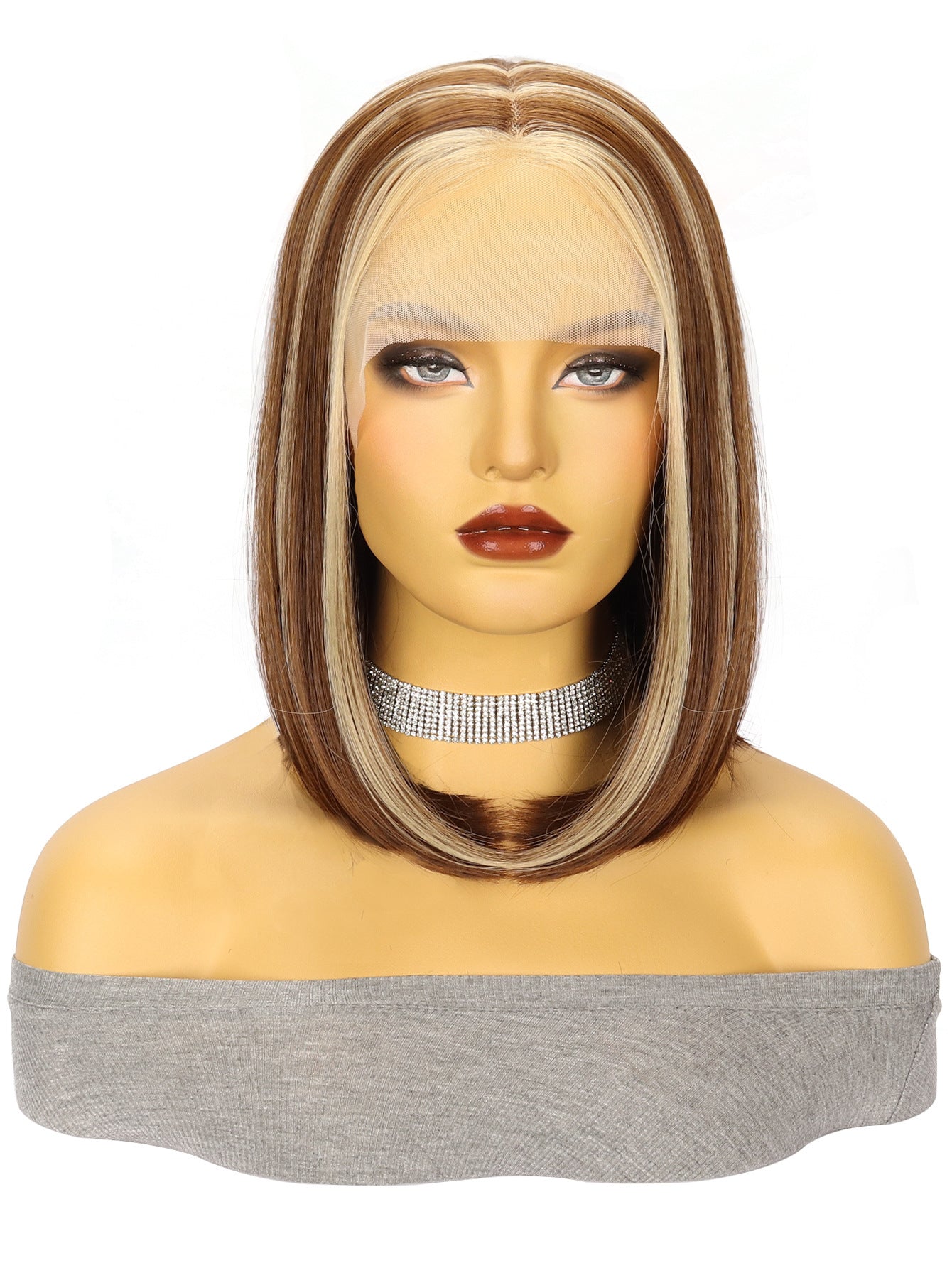 13*4 Front Lace Synthetic Wig High Temperature Fiber BOBStraightHairWigs Short Wig Short Hair
