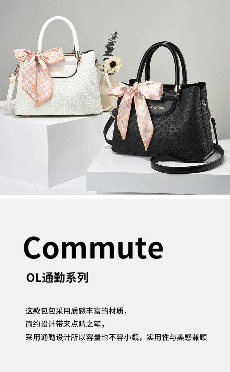 Women's Handheld Small Square Bag New Fashionable Woven Pattern Single Shoulder Crossbody Bag
