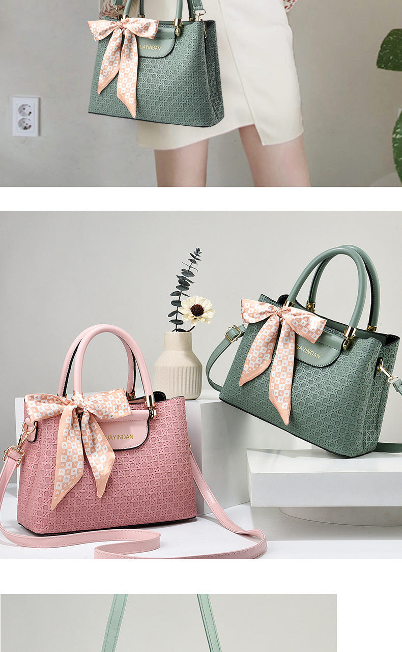 Women's Handheld Small Square Bag New Fashionable Woven Pattern Single Shoulder Crossbody Bag