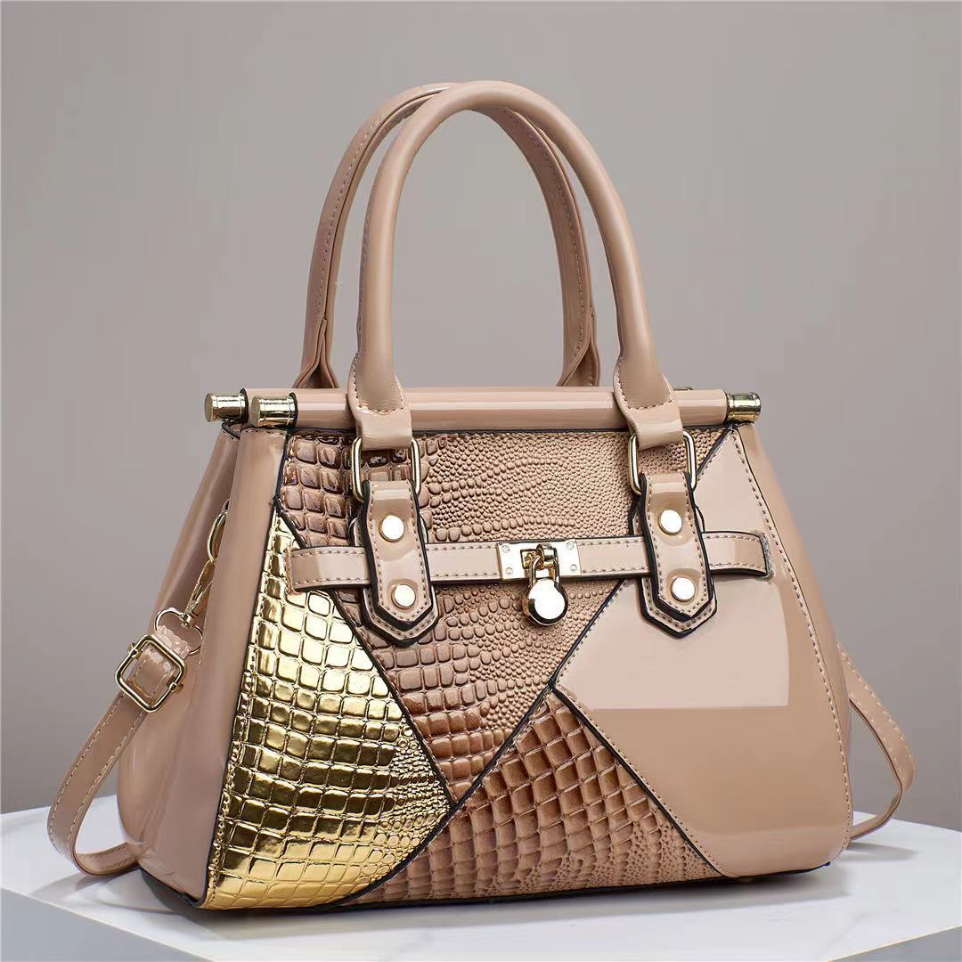 New Women's Bag Patchwork Color Contrast Elegant Cross-border Versatile Crossbody Handbag Elegant Large Capacity Shoulder Bag Women's Bag