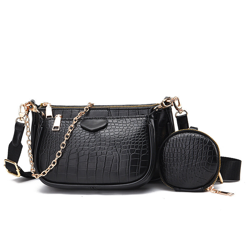 Crossbody Small Bag New Year Women's Korean Version Fresh Fashion Three-in-One Women's Bag Crossbody Shoulder Handbag