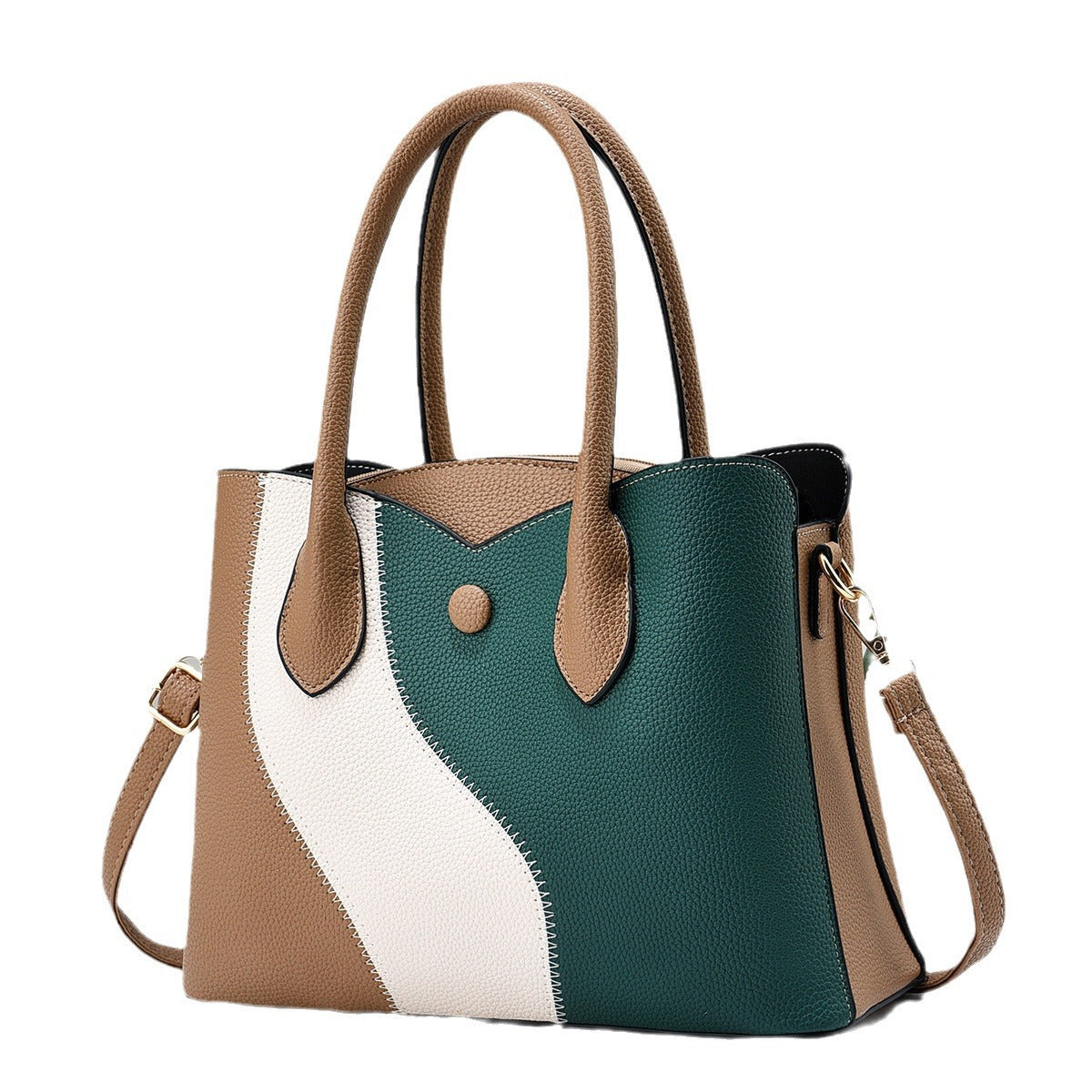 Summer New Korean Style Fashionable Patchwork Handbag Trendy Color-Block Elegant Mom Bag Wholesale
