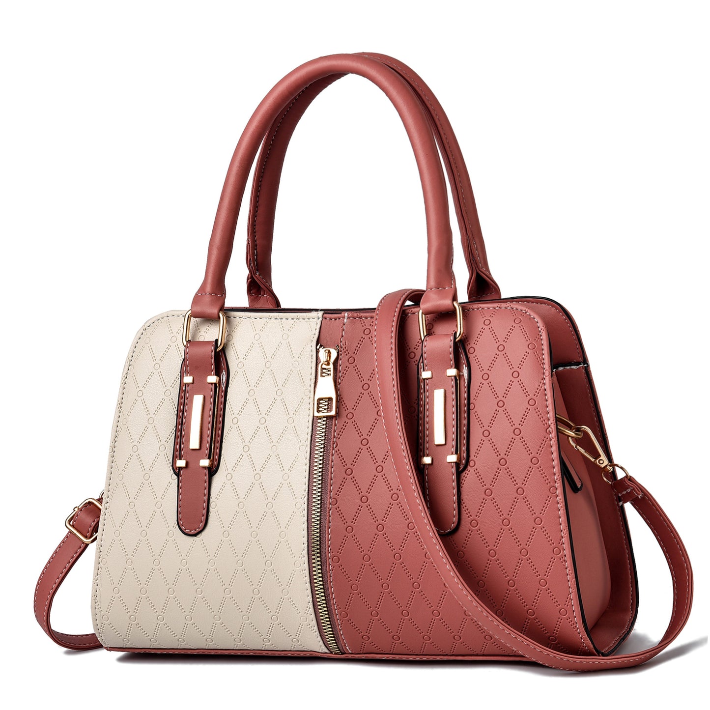 New Fashion Color Block Women's Handbag European and American Style Large Capacity Shoulder Crossbody Bag Trendy One Piece Dropshipping