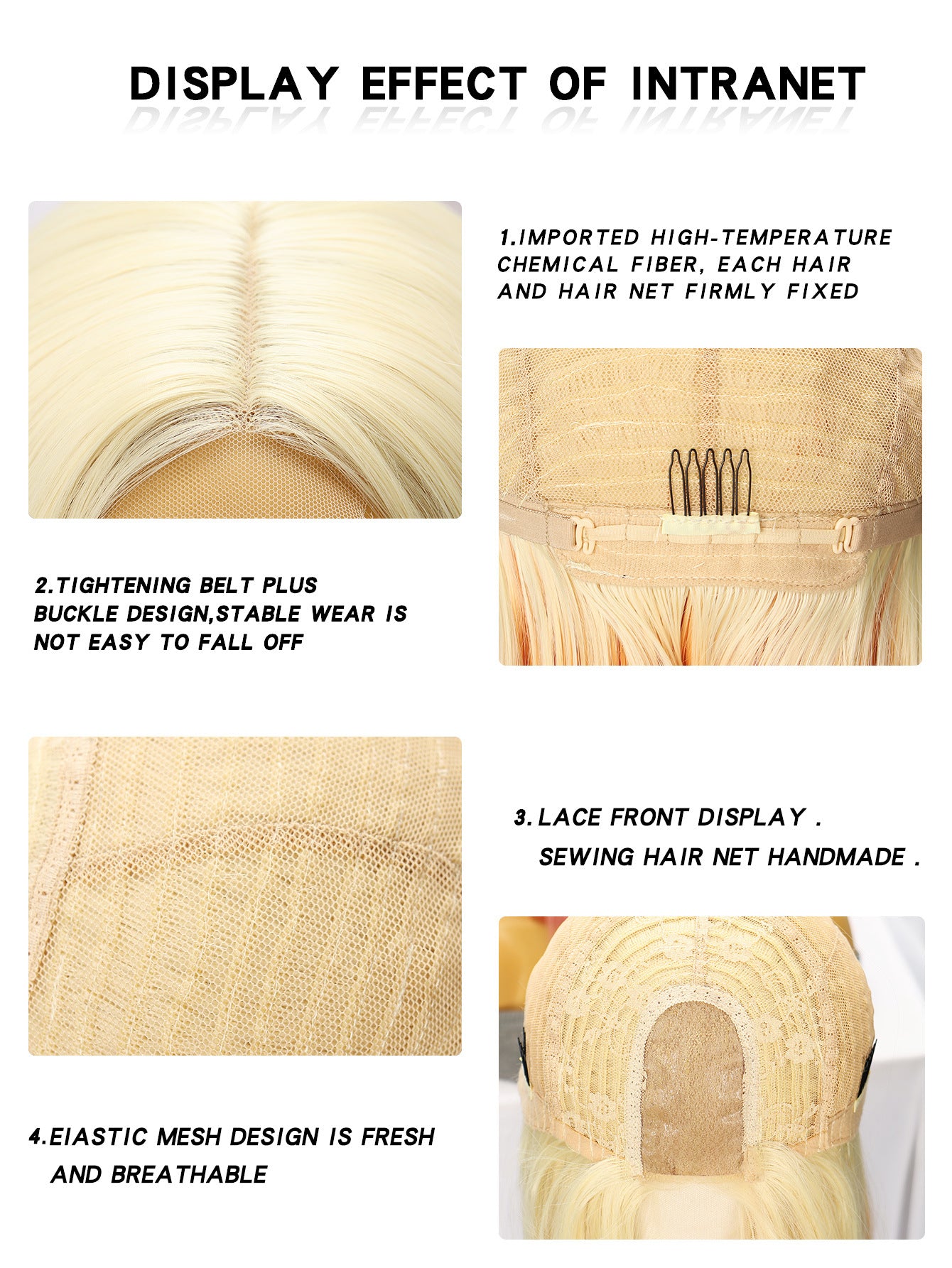 Lace Wig Headgear for Women Bobhaircut Gradient Color Short Straight Hair Synthetic Wigs European and American New