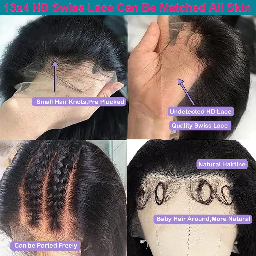 New Wig 13*4 Lace Wig Black Big Wave High-Temperature Fiber Head Cover Free Points