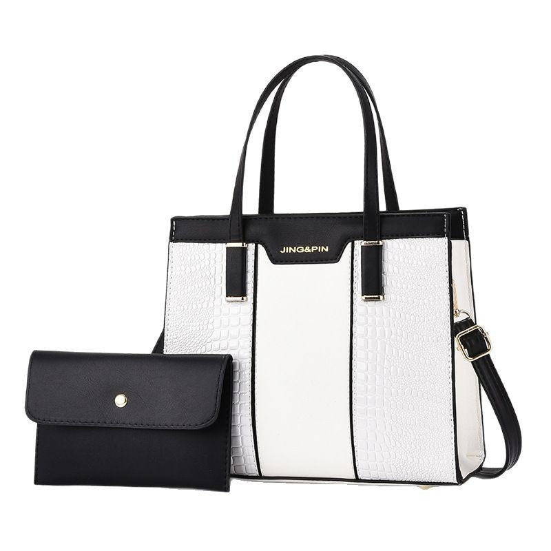 2025 Summer New Women's Bag Cross-Border Trendy Fashion Color-Block Large Capacity Handbag Mom Bag Single Shoulder Crossbody Bag