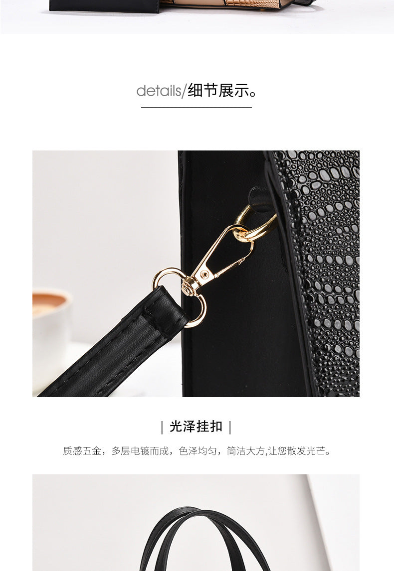 2025 Summer New Women's Bag Cross-Border Trendy Fashion Color-Block Large Capacity Handbag Mom Bag Single Shoulder Crossbody Bag