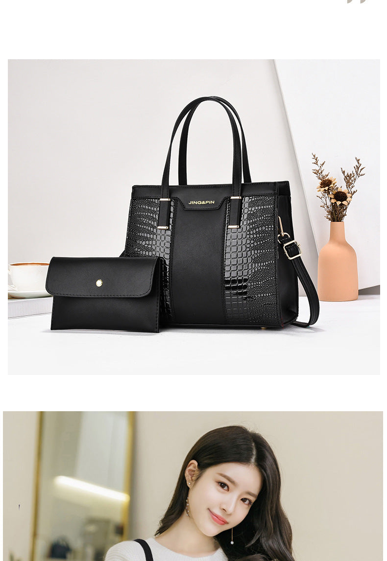2025 Summer New Women's Bag Cross-Border Trendy Fashion Color-Block Large Capacity Handbag Mom Bag Single Shoulder Crossbody Bag