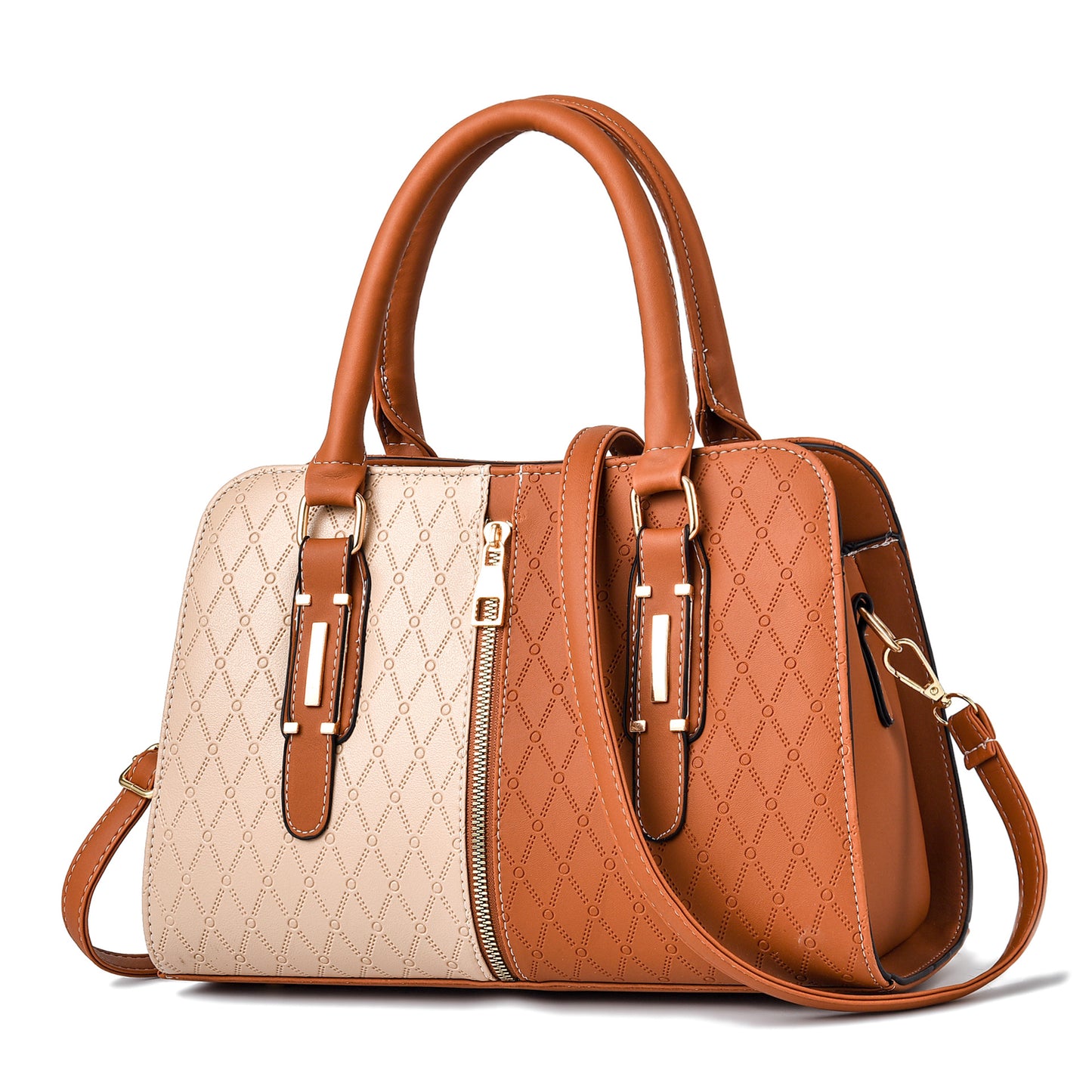 New Fashion Color Block Women's Handbag European and American Style Large Capacity Shoulder Crossbody Bag Trendy One Piece Dropshipping
