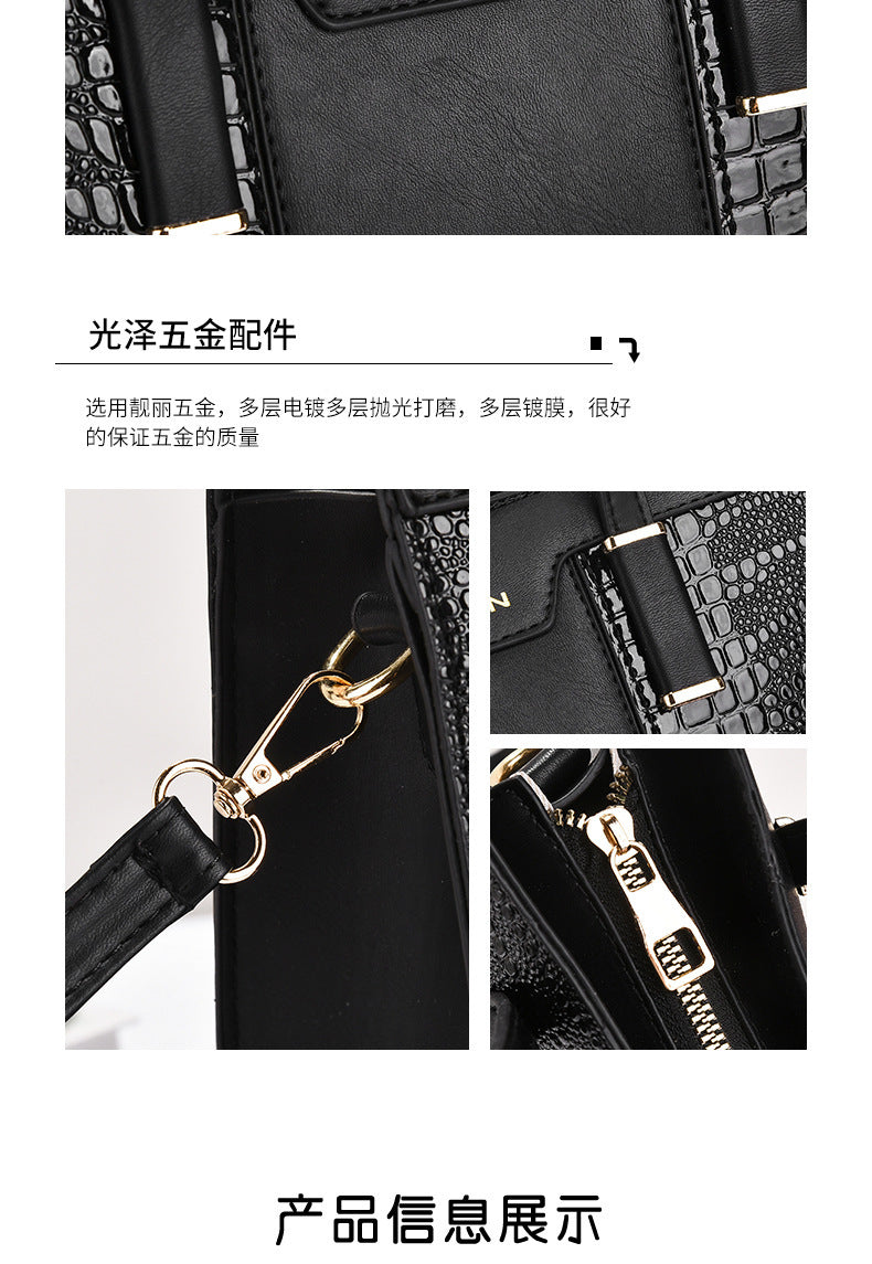 2025 Summer New Women's Bag Cross-Border Trendy Fashion Color-Block Large Capacity Handbag Mom Bag Single Shoulder Crossbody Bag