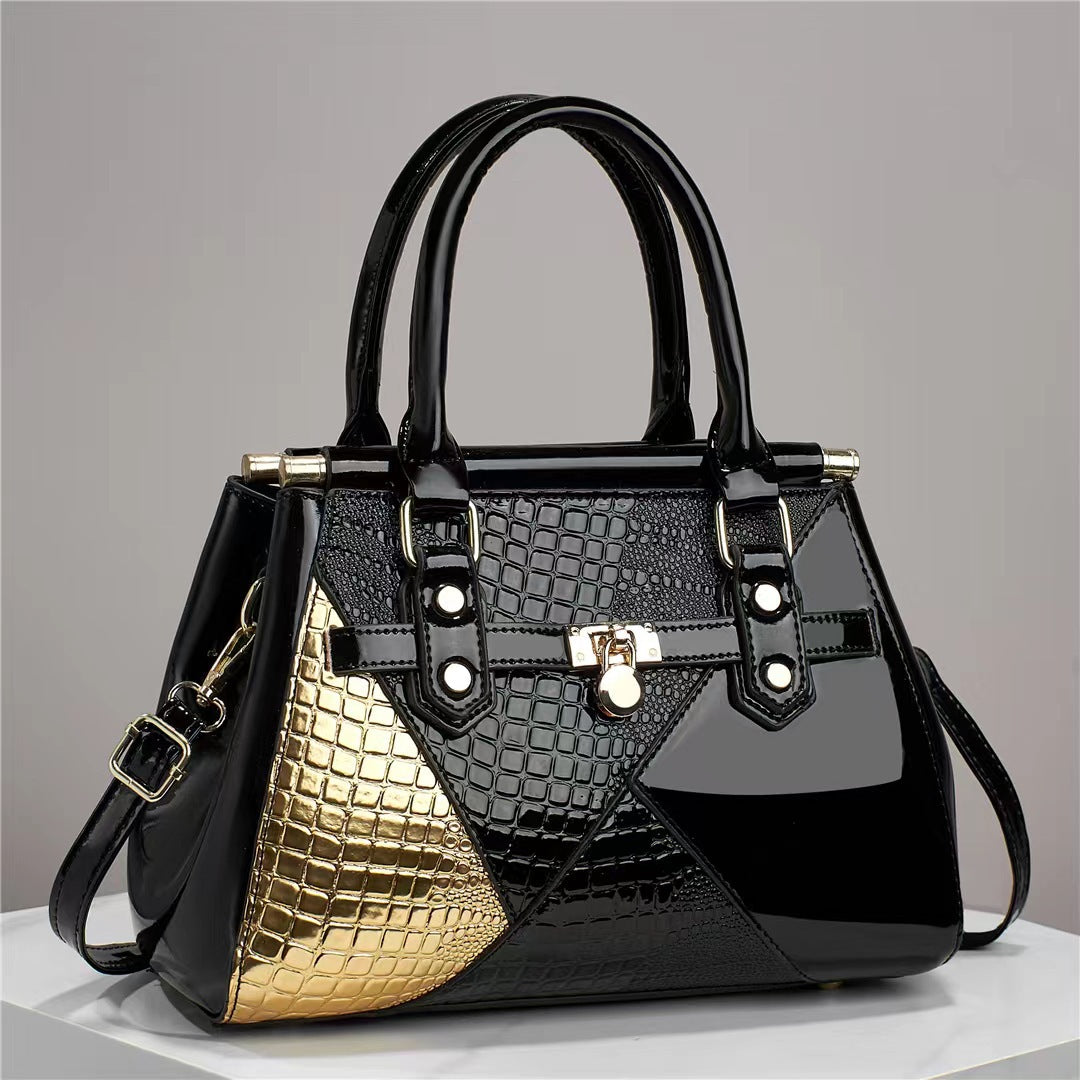 New Women's Bag Patchwork Color Contrast Elegant Cross-border Versatile Crossbody Handbag Elegant Large Capacity Shoulder Bag Women's Bag