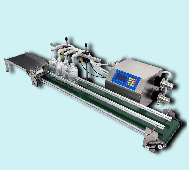 Automatic Small Four-Head Liquid Filling Machine Conveyor Belt Liquid Filling Machine with Conveyor