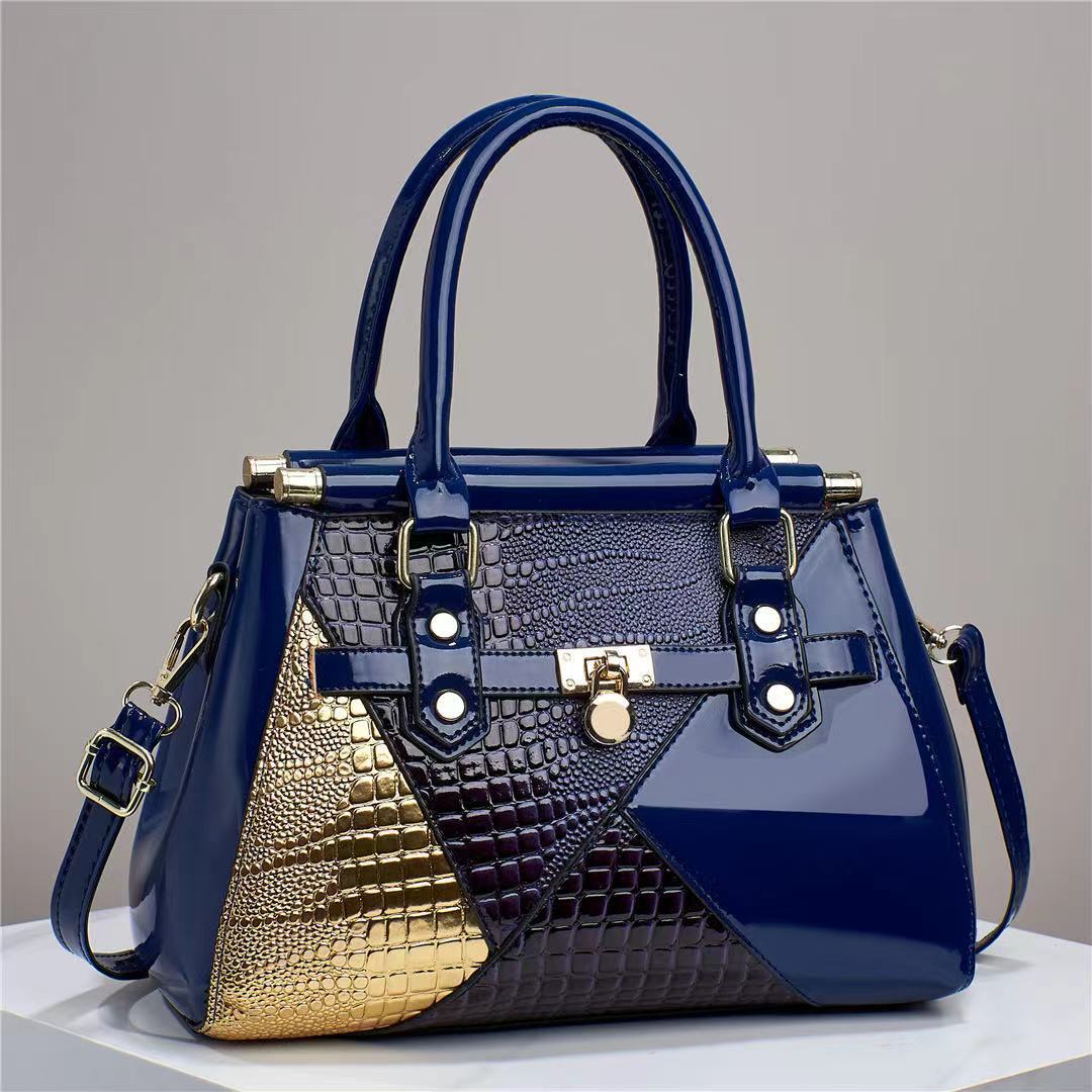 New Women's Bag Patchwork Color Contrast Elegant Cross-border Versatile Crossbody Handbag Elegant Large Capacity Shoulder Bag Women's Bag
