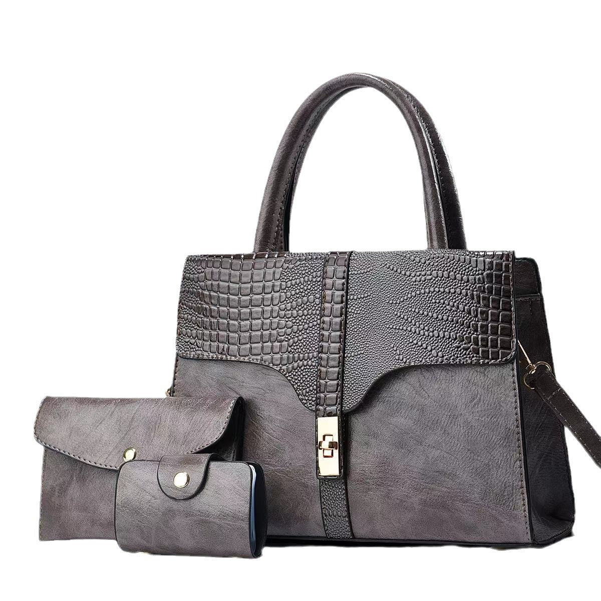 New Cross-Border Women's Handbag Elegant Simple Shoulder Crossbody Bag Trendy Fashion Mom Bag Three-Piece Set