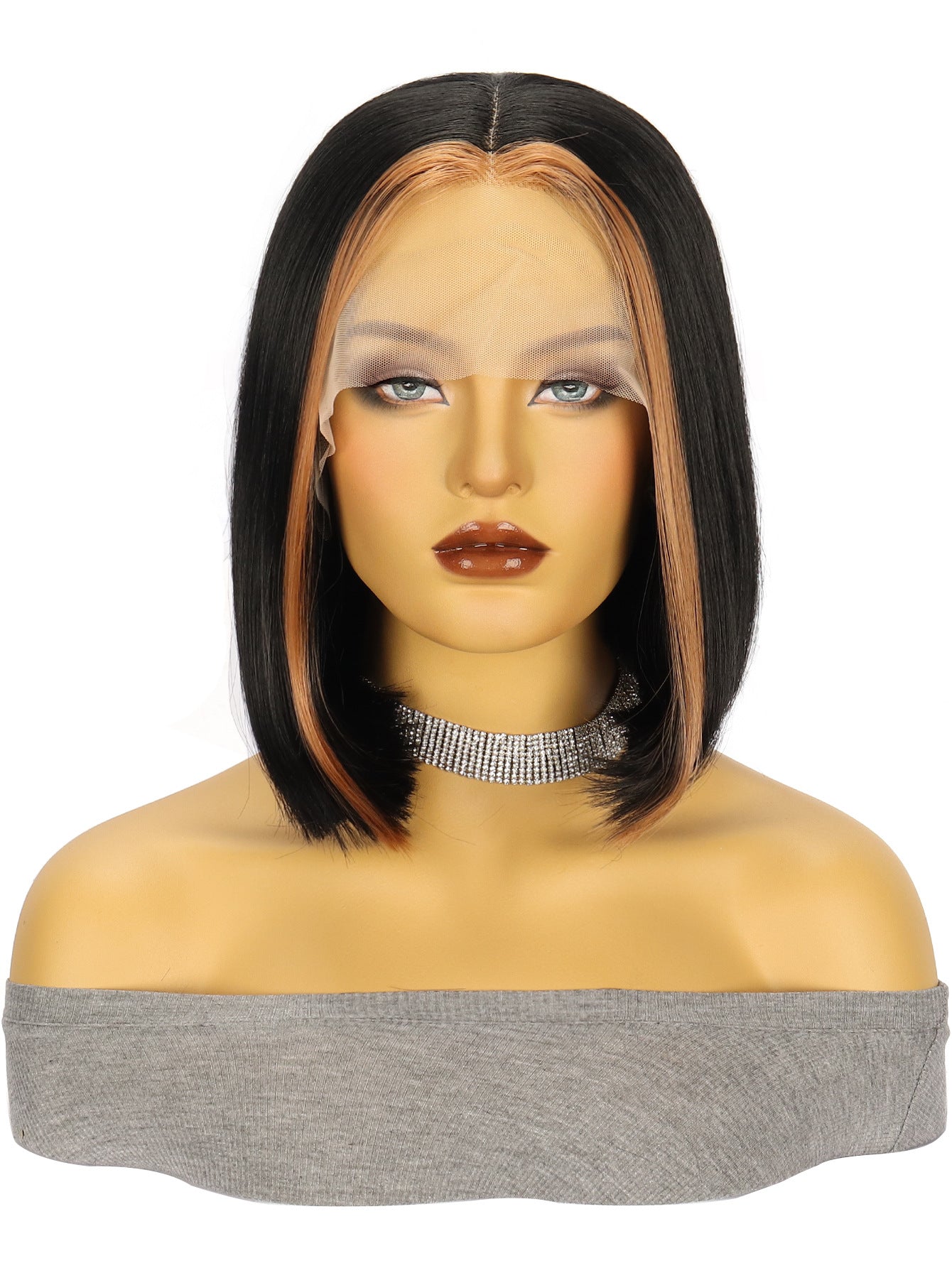 13*4 Front Lace Synthetic Wig High Temperature Fiber BOBStraightHairWigs Short Wig Short Hair