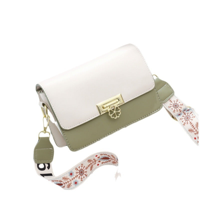 Winter New Simple Stylish Cute Women's Small Square Bag Fashion Color Block Texture Shoulder Bag Dropshipping