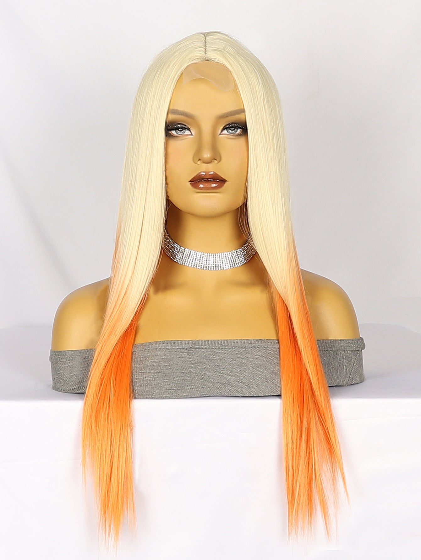 Lace Wig Headgear for Women Bobhaircut Gradient Color Short Straight Hair Synthetic Wigs European and American New
