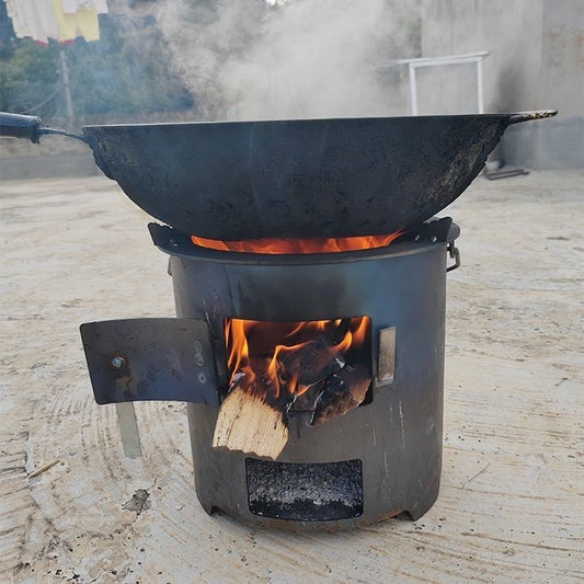 Wood burning stove charcoal brazier for tea brewing, heating, cooking, outdoor bbq, home picnic - multi-functional wood stove cooktop