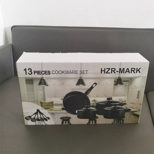 Pot set export pot 13-piece set non-stick pot soup pot stew pot frying pan multi-piece set kitchen cross-border wholesale