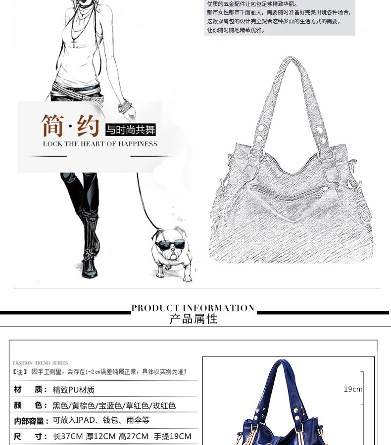New Large Capacity Middle-aged Handbag Fashion Soft Leather Tassel Shoulder Bag Casual Crossbody Bag One Piece Dropshipping