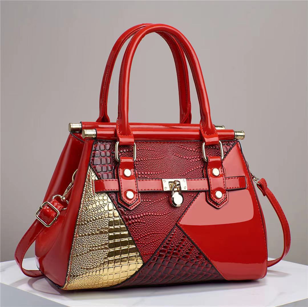 New Women's Bag Patchwork Color Contrast Elegant Cross-border Versatile Crossbody Handbag Elegant Large Capacity Shoulder Bag Women's Bag