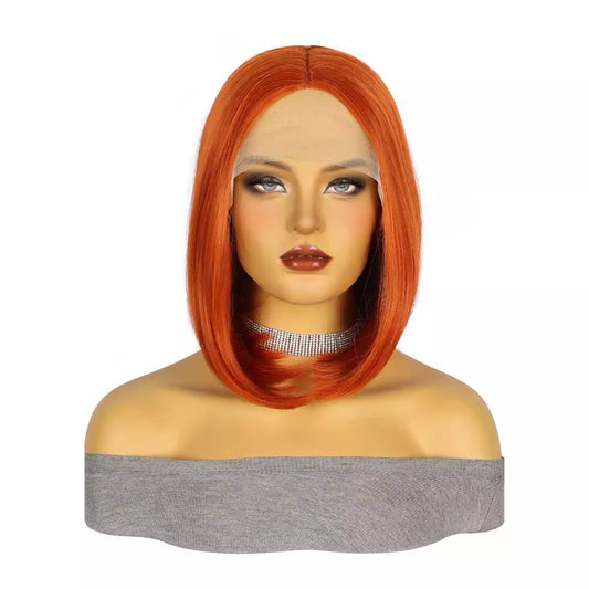 13*4 Front Lace Synthetic Wig High Temperature Fiber BOBStraightHairWigs Short Wig Short Hair