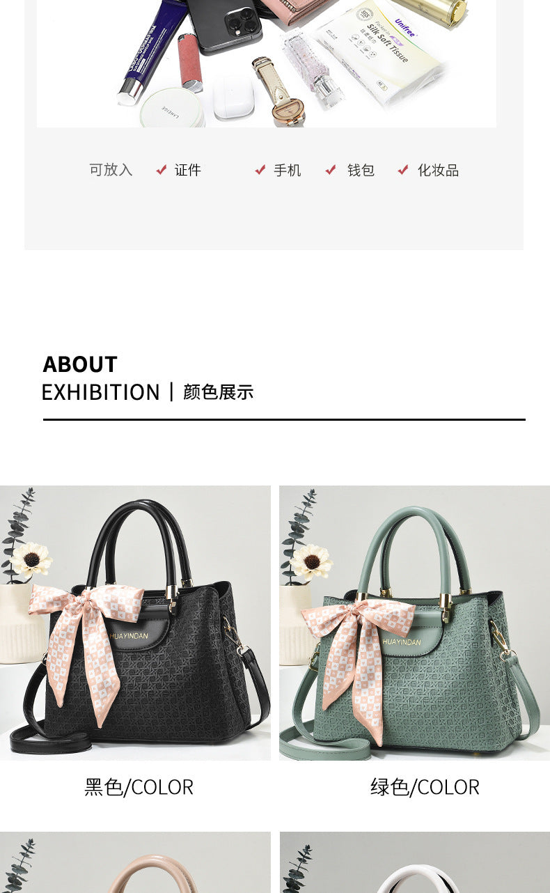Women's Handheld Small Square Bag New Fashionable Woven Pattern Single Shoulder Crossbody Bag