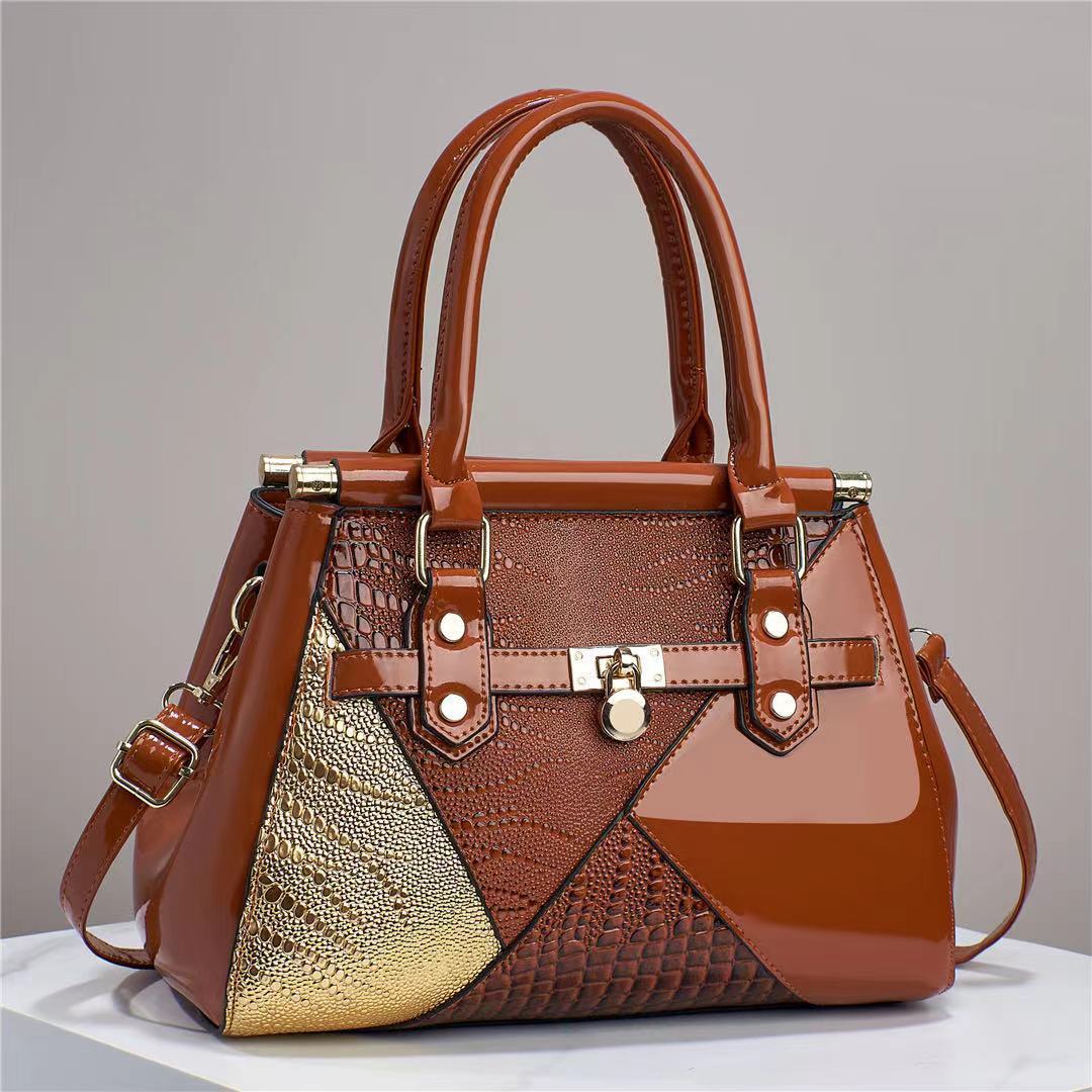 New Women's Bag Patchwork Color Contrast Elegant Cross-border Versatile Crossbody Handbag Elegant Large Capacity Shoulder Bag Women's Bag