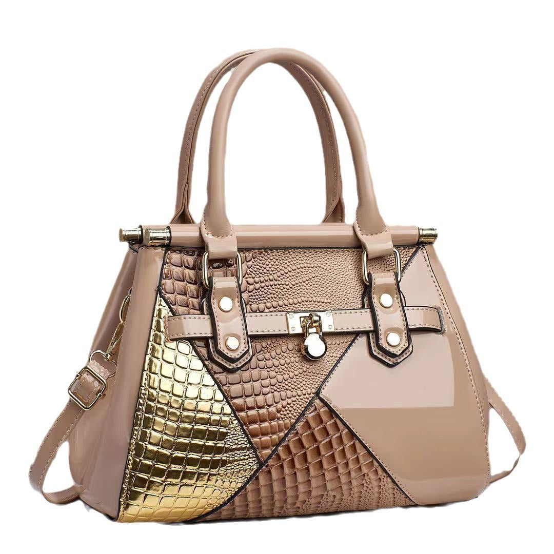 New Women's Bag Patchwork Color Contrast Elegant Cross-border Versatile Crossbody Handbag Elegant Large Capacity Shoulder Bag Women's Bag