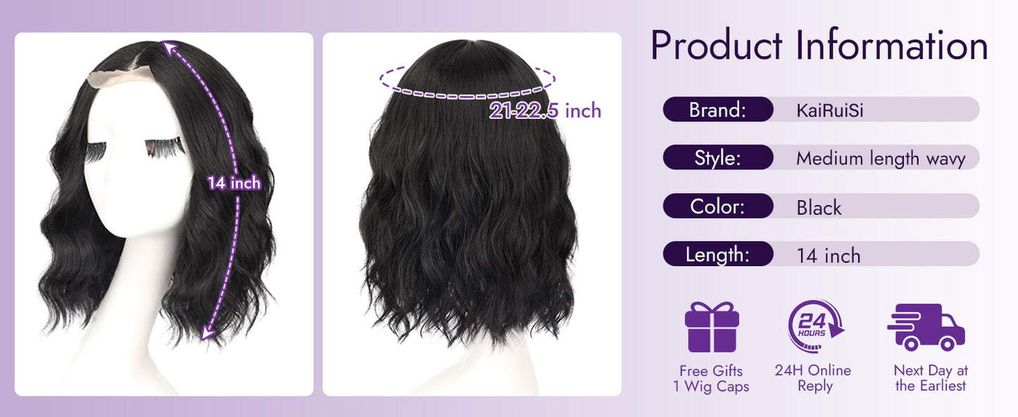 Amazon Hot-Selling Small Lace Synthetic Hair Wig Water Wave Short Curly Wig In Stock Direct Sale Wig