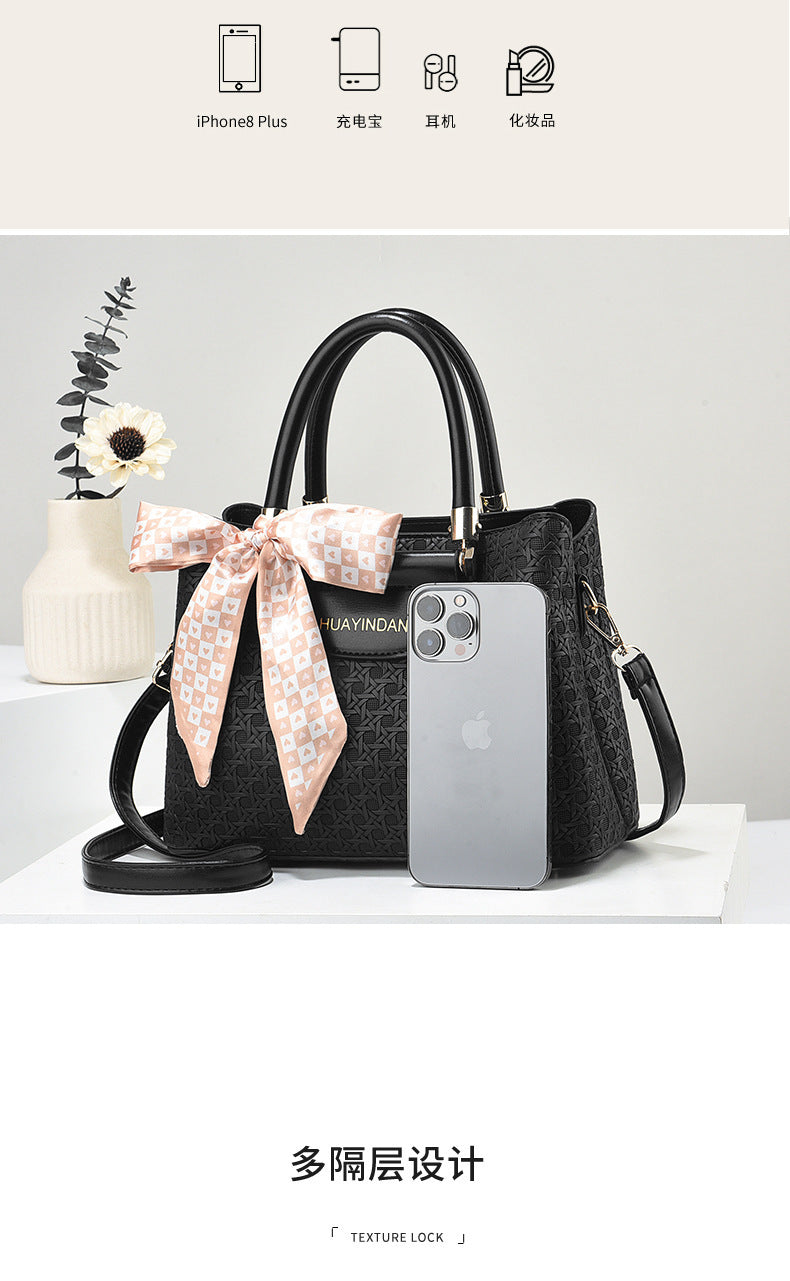 Women's Handheld Small Square Bag New Fashionable Woven Pattern Single Shoulder Crossbody Bag