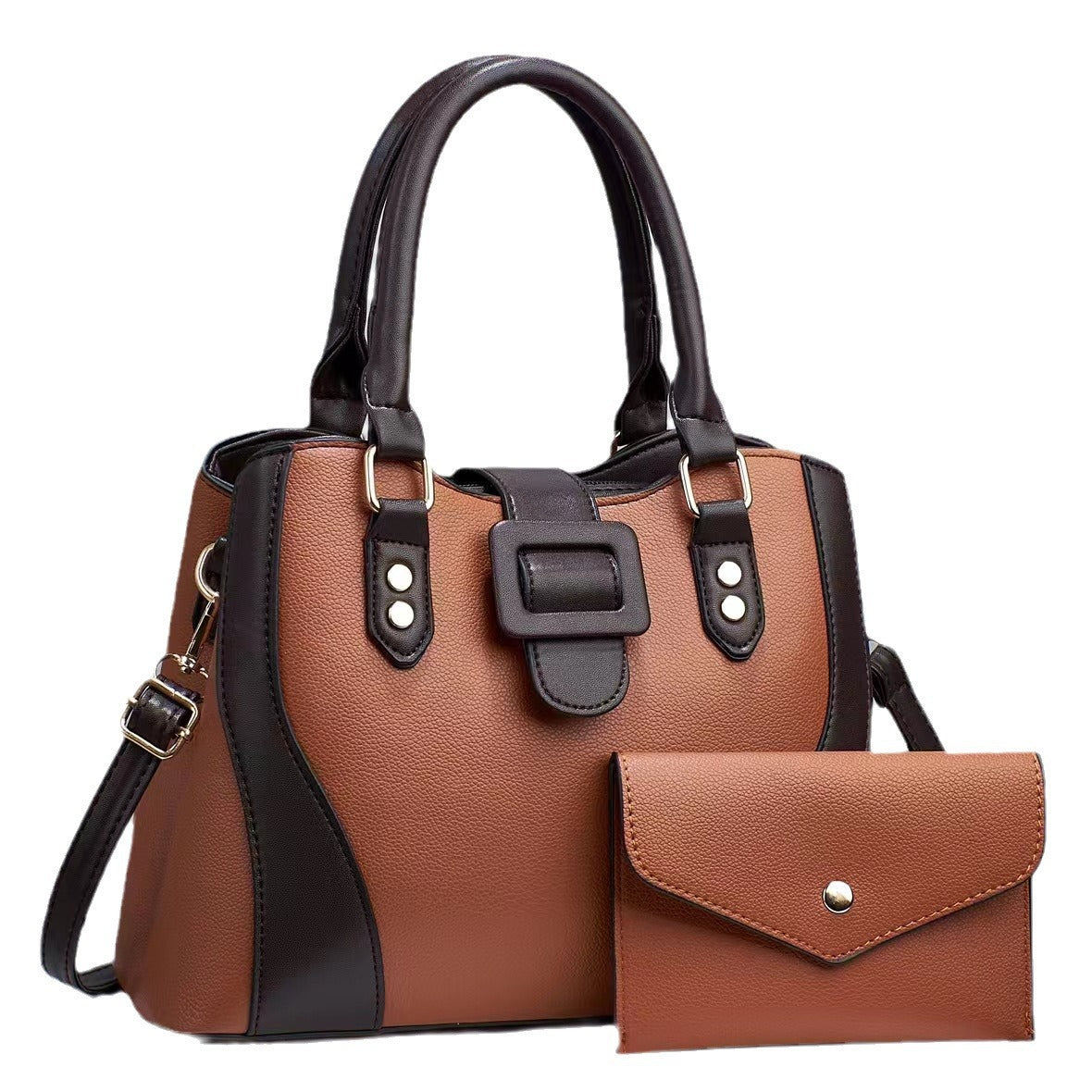 2024 Autumn New Women's Bag, Color-Block Handbag, Large Capacity Trendy Fashion Single Shoulder Crossbody Bag for Women