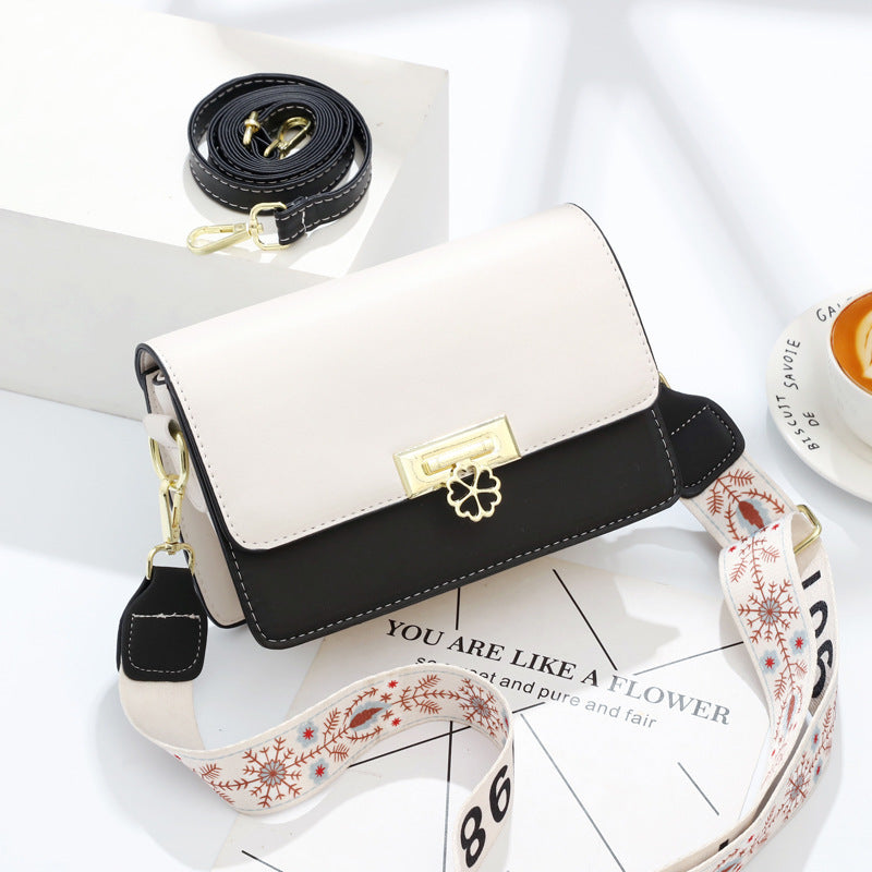 Winter New Simple Stylish Cute Women's Small Square Bag Fashion Color Block Texture Shoulder Bag Dropshipping