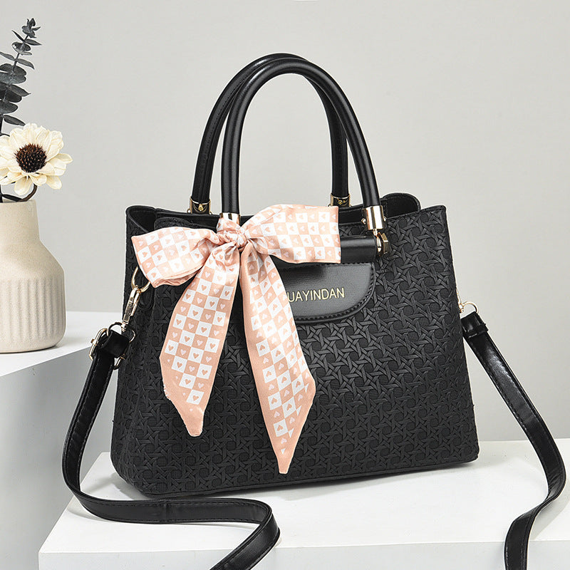 Women's Handheld Small Square Bag New Fashionable Woven Pattern Single Shoulder Crossbody Bag