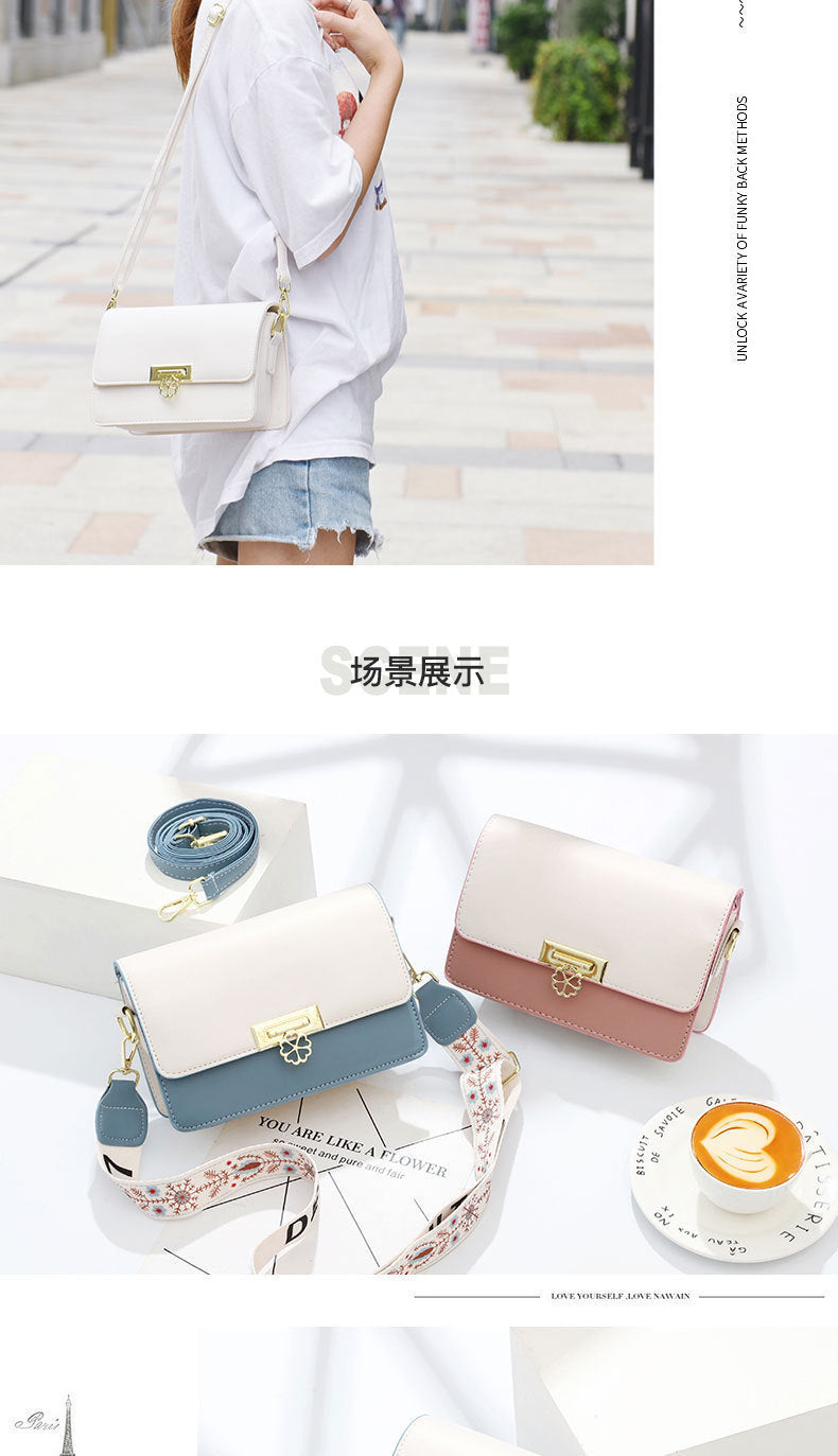 Winter New Simple Stylish Cute Women's Small Square Bag Fashion Color Block Texture Shoulder Bag Dropshipping