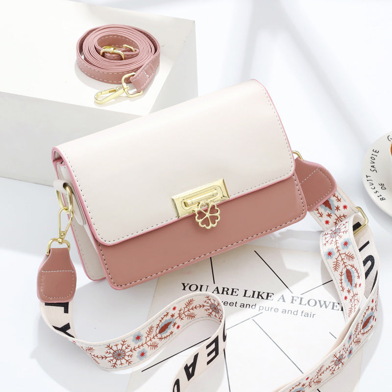 Winter New Simple Stylish Cute Women's Small Square Bag Fashion Color Block Texture Shoulder Bag Dropshipping