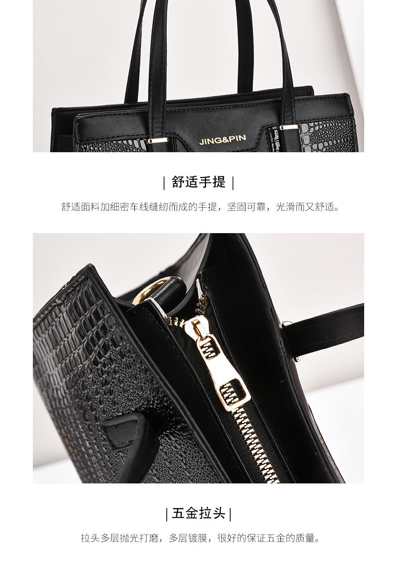 2025 Summer New Women's Bag Cross-Border Trendy Fashion Color-Block Large Capacity Handbag Mom Bag Single Shoulder Crossbody Bag
