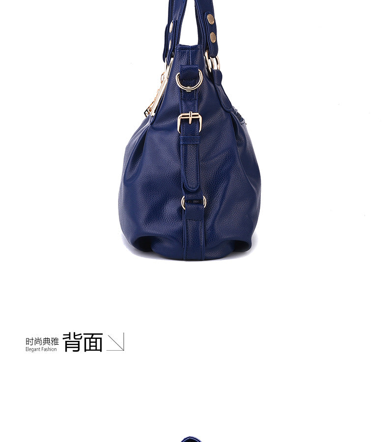 New Large Capacity Middle-aged Handbag Fashion Soft Leather Tassel Shoulder Bag Casual Crossbody Bag One Piece Dropshipping
