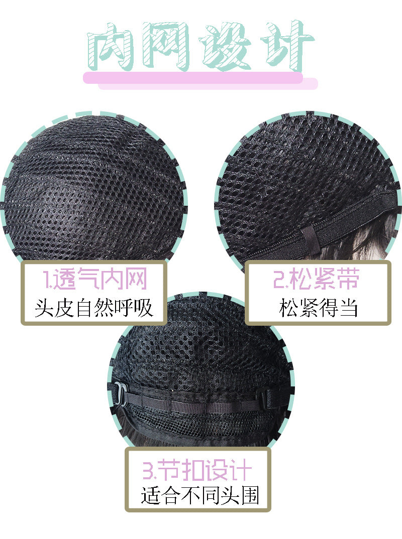 European and American Style Wig for Women, African Fashion Black Gradient Brown Bob, Middle Part Short Straight Hair, Synthetic Fiber Wig for Women, In Stock