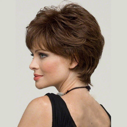 AliExpress European and American Fashion Women's Short Curly Brown Micro-Curly Synthetic Wig Wholesale