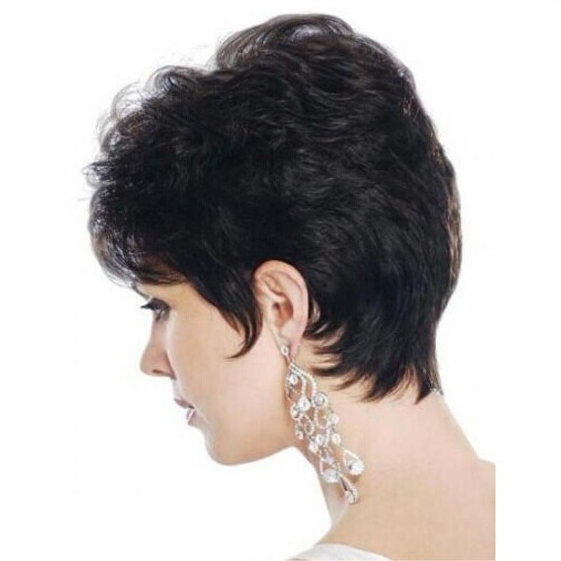 AliExpress European and American Fashion Women's Short Curly Brown Micro-Curly Synthetic Wig Wholesale