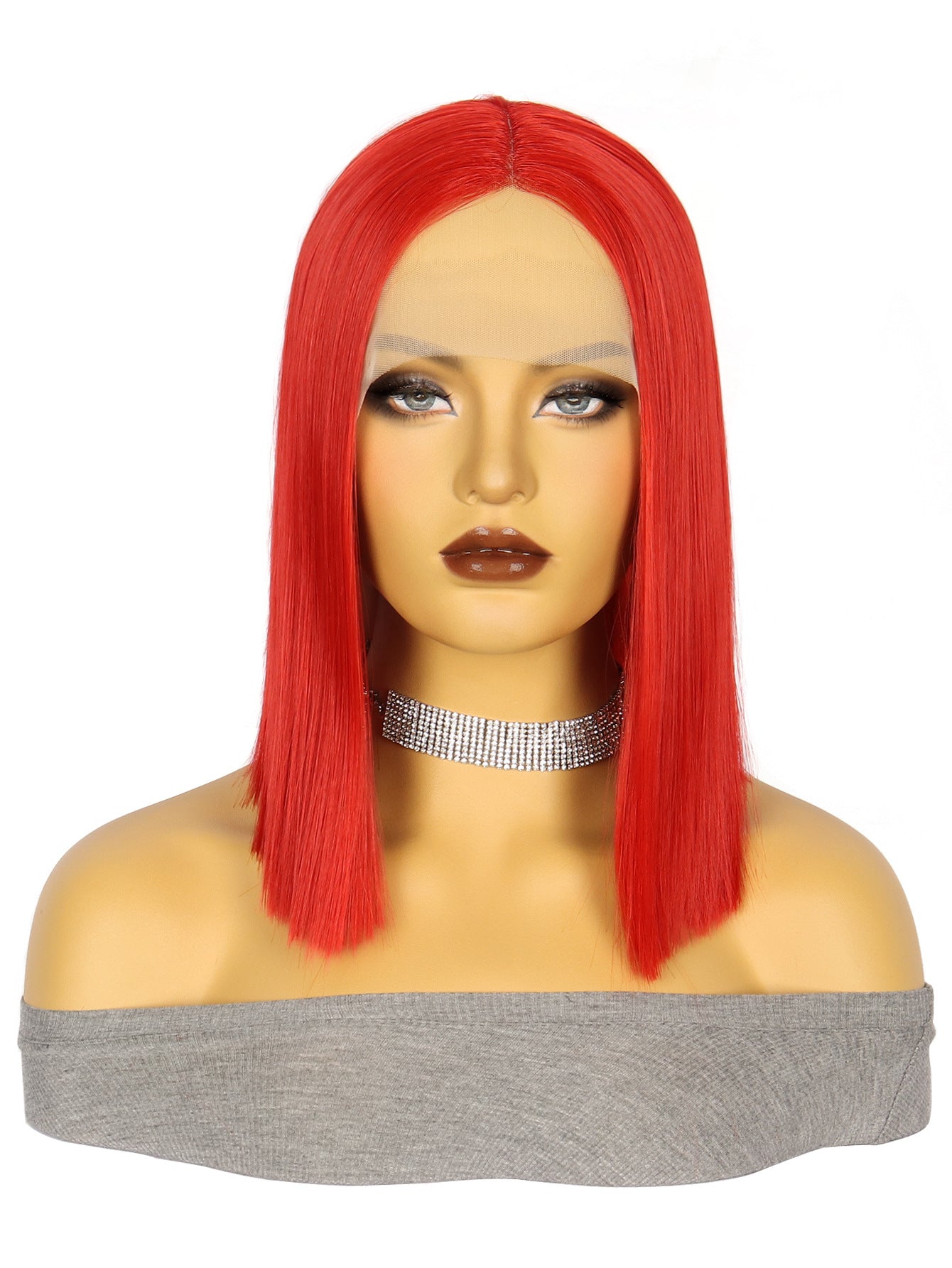 13*4 Front Lace Synthetic Wig High Temperature Fiber BOBStraightHairWigs Short Wig Short Hair