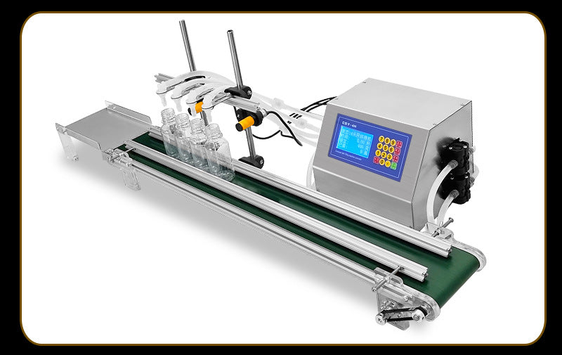 Automatic Small Four-Head Liquid Filling Machine Conveyor Belt Liquid Filling Machine with Conveyor