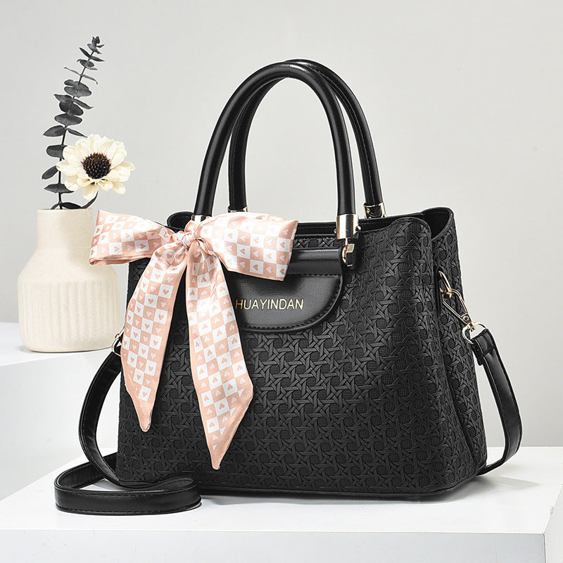 Women's Handheld Small Square Bag New Fashionable Woven Pattern Single Shoulder Crossbody Bag