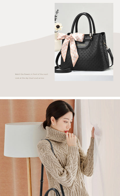 Women's Handheld Small Square Bag New Fashionable Woven Pattern Single Shoulder Crossbody Bag