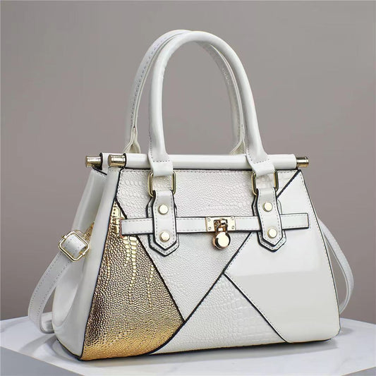 New Women's Bag Patchwork Color Contrast Elegant Cross-border Versatile Crossbody Handbag Elegant Large Capacity Shoulder Bag Women's Bag