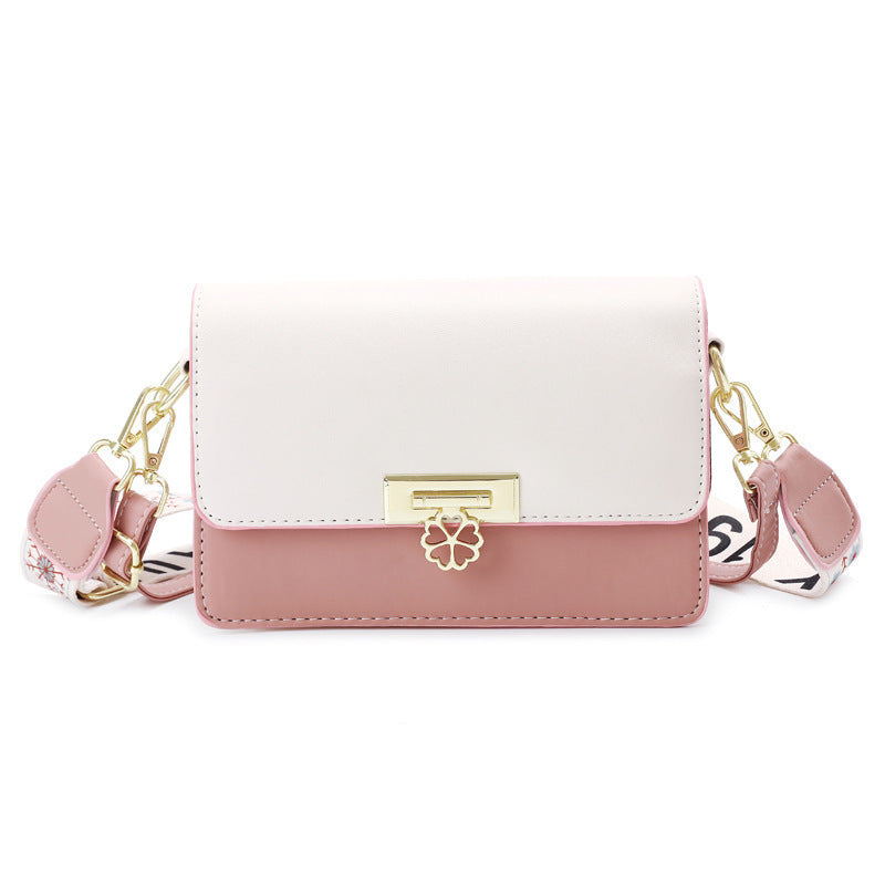Winter New Simple Stylish Cute Women's Small Square Bag Fashion Color Block Texture Shoulder Bag Dropshipping