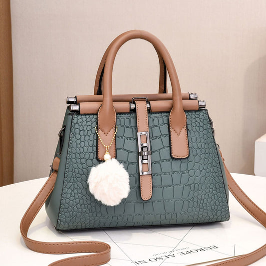 Women's Bag New European and American Style Crocodile Pattern Handbag Elegant Fashion Large Capacity Trendy Single Shoulder Crossbody Bag